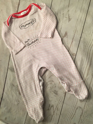 0-3 Months Mummy's Little Sweetie Sleepsuit