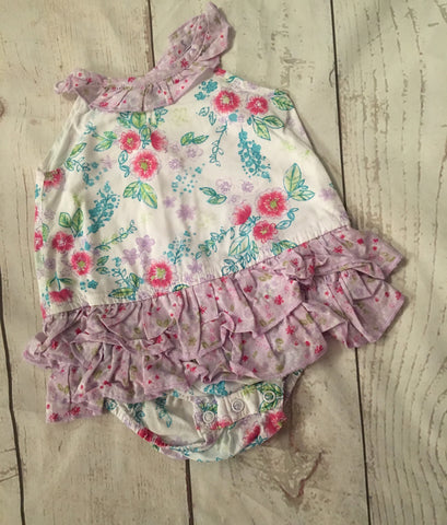 0-3 Months Floral Romper Dress