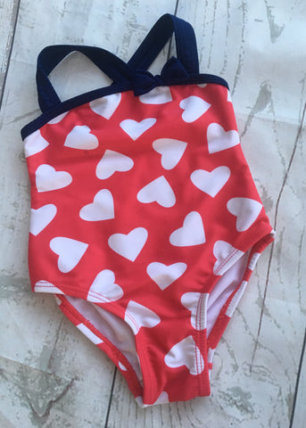 6-9 Months Heart Print Swimsuit Unworn