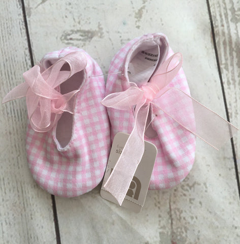 Size 2 Gingham Pram Shoes New Tagged