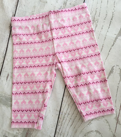 0-3 Months a Heart Print Leggings