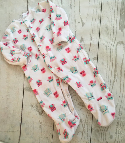 3-6 Months Owl Fleece Sleepsuit