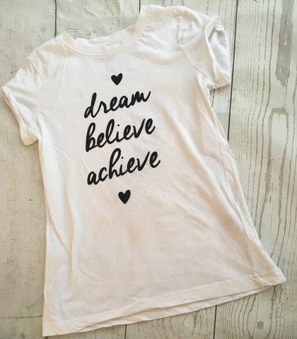 8-9 Years Dream Belive Achieve Tshirt