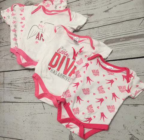 0-3 Months x4 little diva vests - Love PreLoved