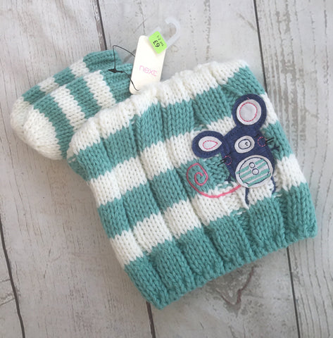 1-2 Years New Tagged Hat & Mittens Set