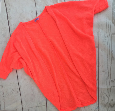 6-7 Years Fluro Orange Cocoon Cardigan