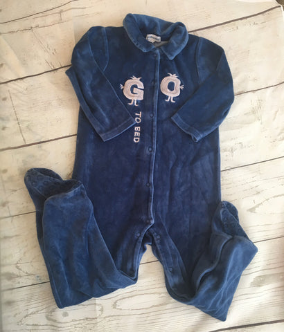 2-3 Years  Velour Sleepsuit
