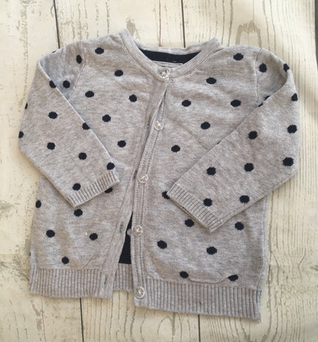 6-9 Months Grey Spotted Cardigan