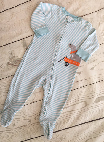 6 Months Dog Zipped Sleepsuit