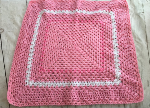 Girls Pink Handmade Crotchet Blanket