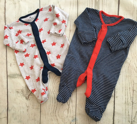 First Size Sleepsuits x2