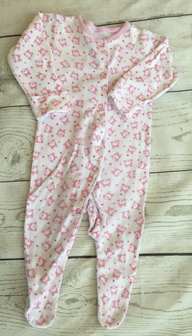 0-3 Months Cat Print Sleepsuit