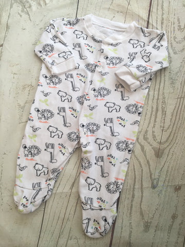 First Size Zoo Animals Sleepsuit
