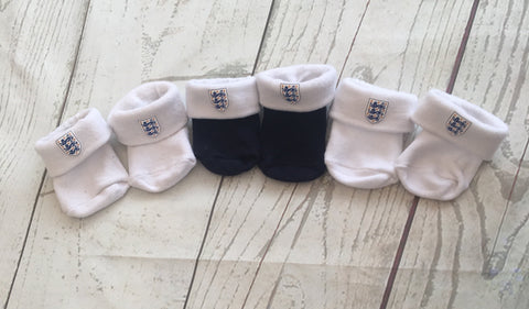 0-3 Months England Socks x3
