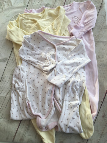 3-6 Months Sleepsuits x3