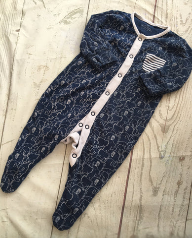 0-3 Months Elephant Sleepsuit