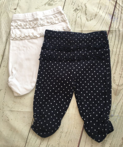 0-3 Months Ruffle Leggings x2