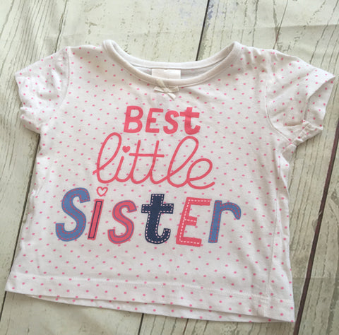 3-6 Months Little Sister Tshirt