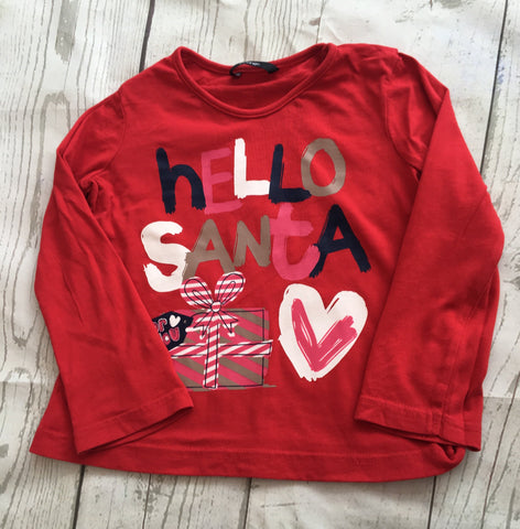 3-4 Years Hello Santa Top Unworn