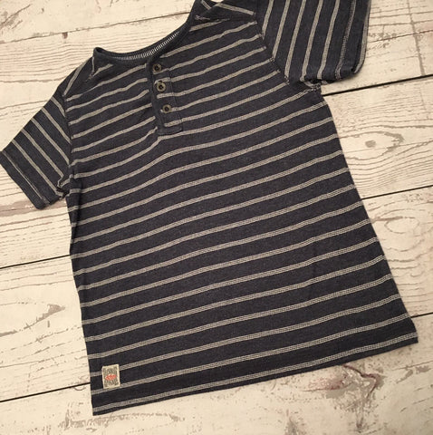 7 year boys navy striped short sleeve tshirt