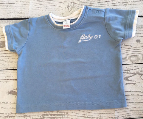 Newborn Next blue boy short sleeve tshirt