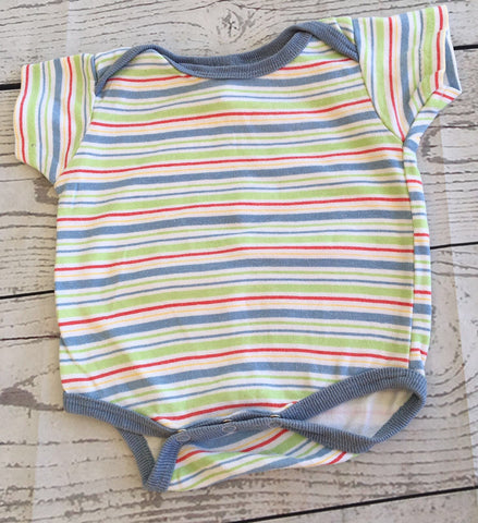 Newborn blue striped popper vest