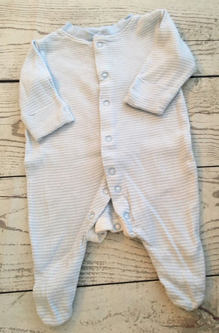 New baby Mothercare blue/white stripped bodysuit