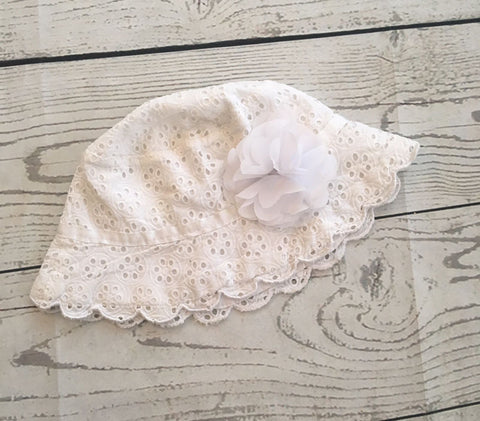 0-6 months White Sun Hat