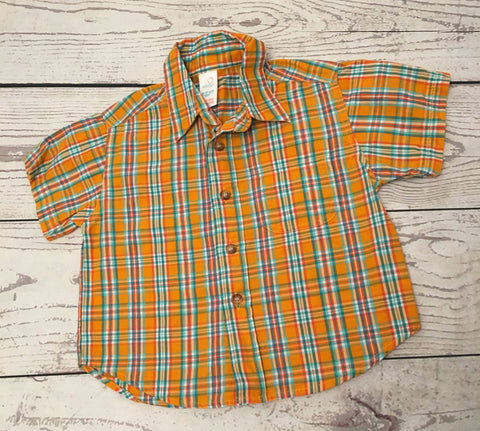 9-12 Months Orange Checked Shirt