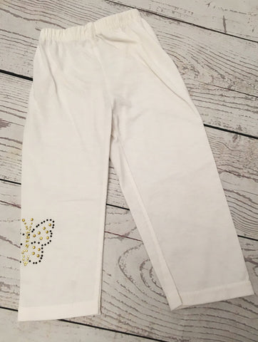 Age 2 white diamanté leggings