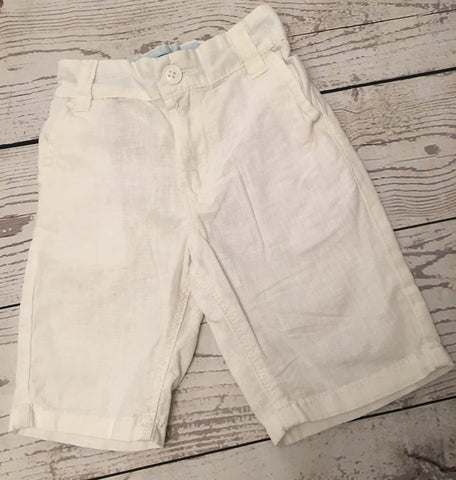 Age 4 white linen shorts