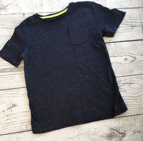 5-6 years boys navy speckled short sleeved tshirt