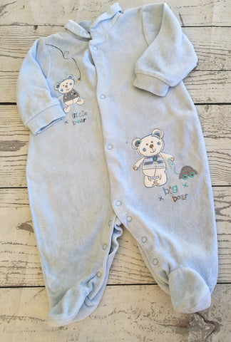 3-6 Months Velour Sleepsuit