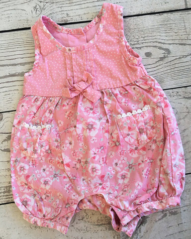 Tiny baby floral romper suit