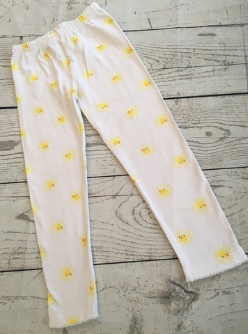 4-5 Years White Sunshine Leggings