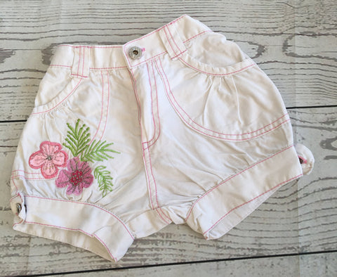 Size small white embroidered shorts
