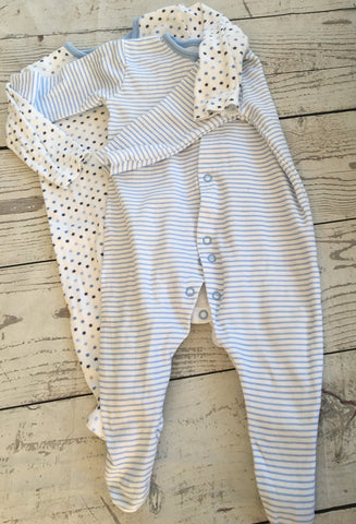 3-6 Months sleepsuits x2
