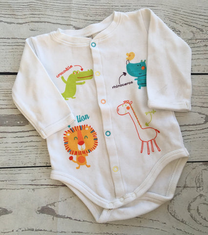 6 Months Zoo Animals Bodysuit