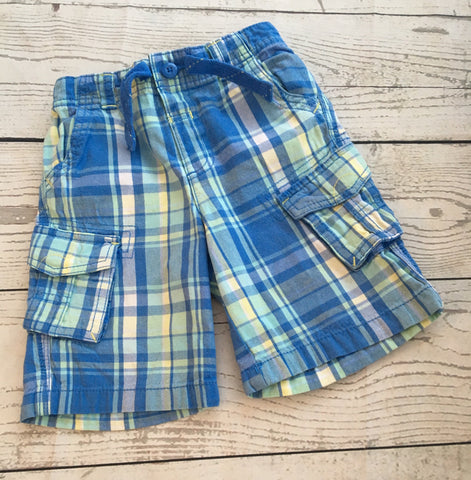 Age 5 blue checked cargo shorts