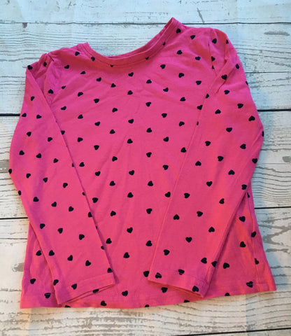 5-6 years pink hearts top