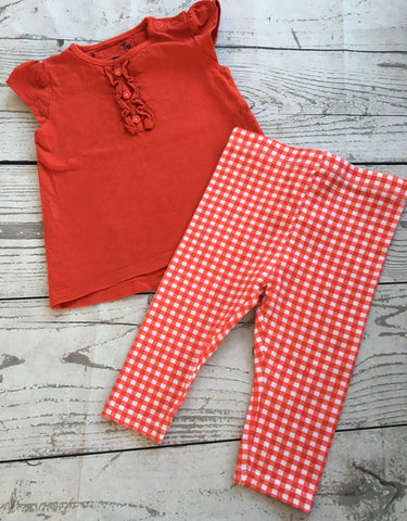 6-9 Months 2 Piece Leggings Outfit Red