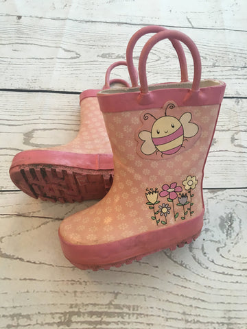 Size 4 Pink Wellies with Handles