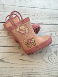 Size 4 Pink Wellies with Handles