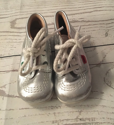 Eur Size 20 Size 4  Designer Boots Silver