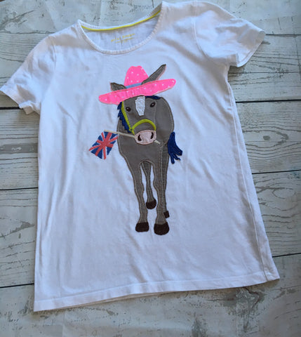 9-10 Years Donkey Embroidered Tshirt