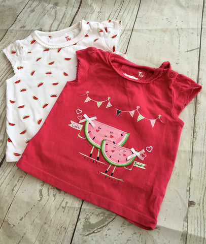 3-6 Months Tshirts x 2 Unworn
