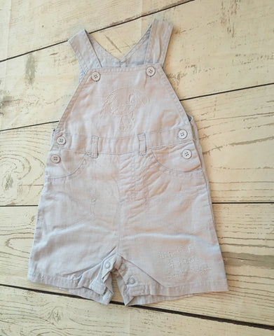 3-6 Months Linen Shortie Dungarees