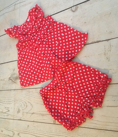 Up To 1 Months Red Spotty Outfit