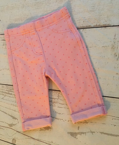 0-3 Months Pink Jeggings