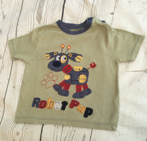 9-12 Months Robot Pup Tshirt